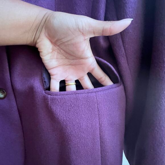 VTG L.L. Bean Purple Wool & Cashmere Blazer 10P Academia Preppy Office Old Money - Picture 3 of 8